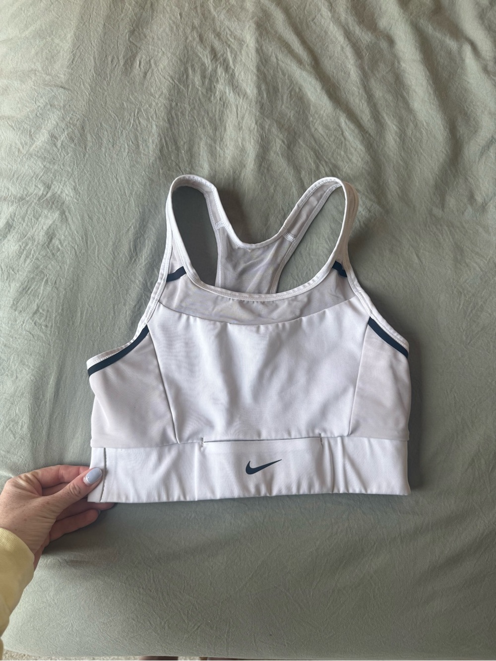 Nike White Sports Bra with Black Contrast Trim
